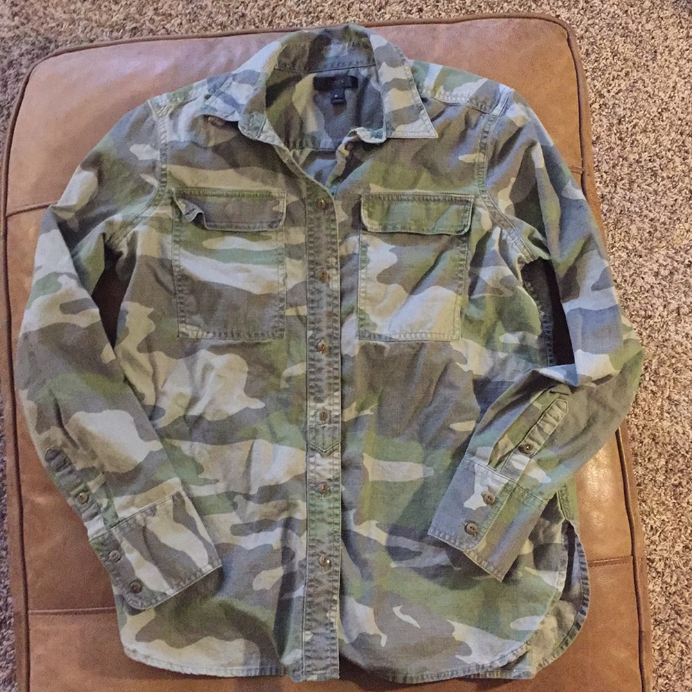 J. Crew Camo Button Down Shirt